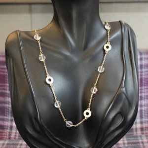 J.Crew White Enamel and Glass Chain Necklace